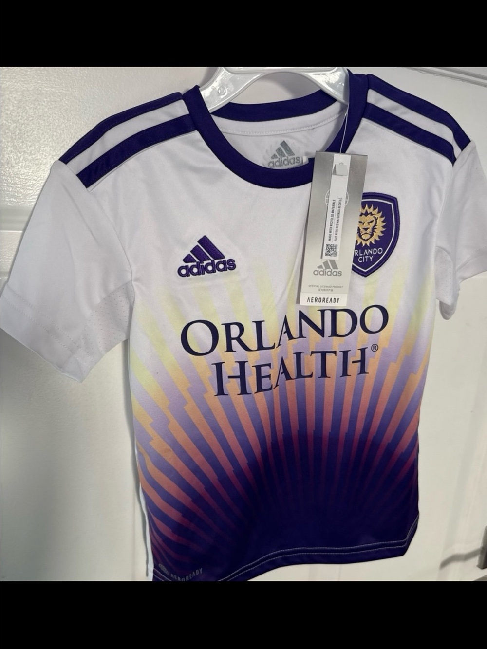 adidas Orlando City Kids Gradient Jersey - White, Purple & Yellow